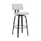Armen Living Pico 26" Swivel Black Wood Counter Stool in Light Gray Fabric with Black Metal LCPIBABLKLTGR26 - alternate 1